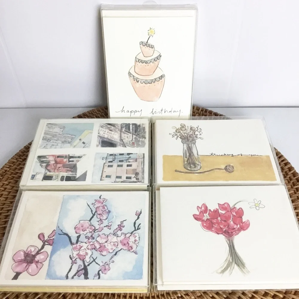 Vintage Cards Happy Birthday Asian Style Stationary Paper